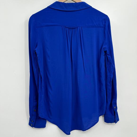 Anthropologie Maeve Islet Rayon‎ Button Down Shirt in Cobalt Blue Size XS - Picture 2 of 7
